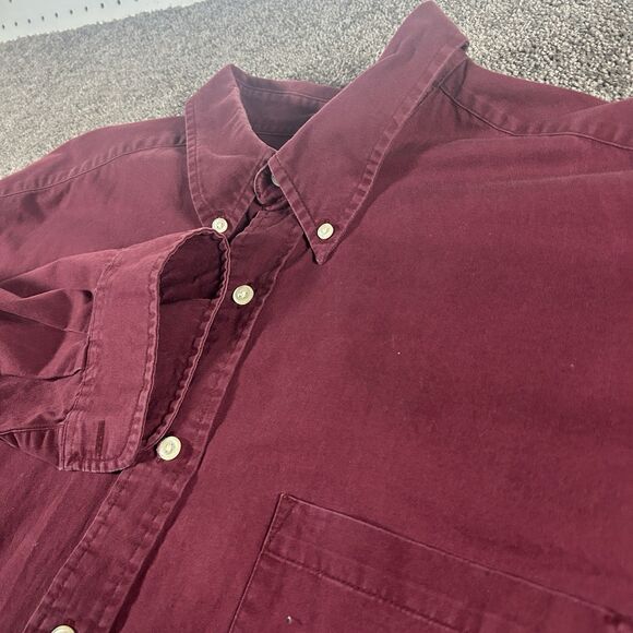 Eddie Bauer Shirt Mens XXL Red Long Sleeve Button Up Utility Outdoor Barn Chore - Picture 1 of 15